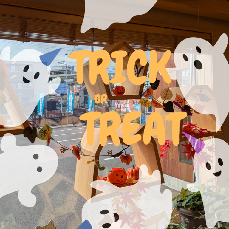 オレンジ 黒 白 シンプル かわいい ハロウィンパーティー お知らせ インスタグラム投稿